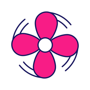 空气通风螺旋桨粉红色图标.照片