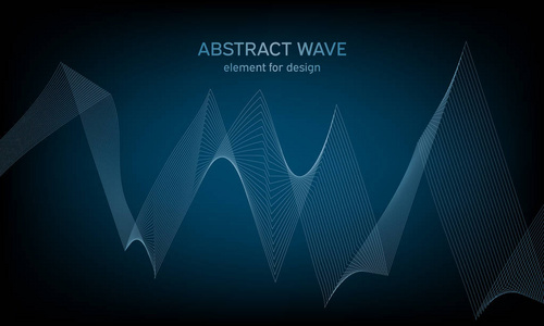 用于设计的抽象波元。 数字频率轨道均衡器。 风格化的线条艺术背景。 五颜六色的闪亮波与线条创造使用混合工具。 弯曲的波浪形平滑的