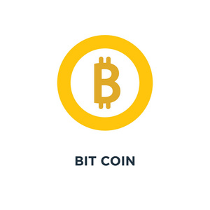 比特硬币图标。 货币符号概念符号设计比特币插图