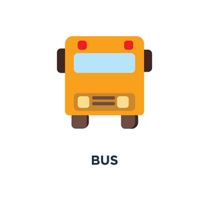 巴士图标象征穿梭巴士旅行概念