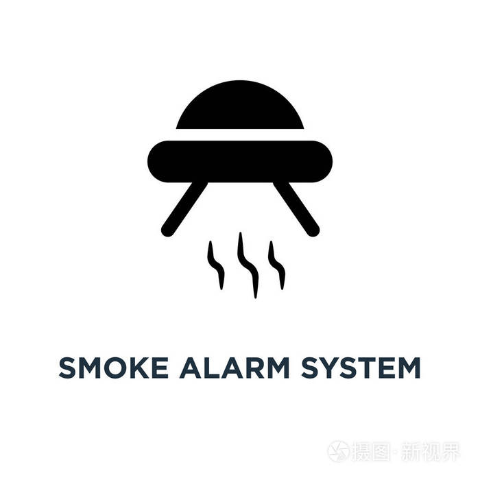 烟雾报警系统图标简单的元素插图烟雾报警系统概念符号设计矢量标志