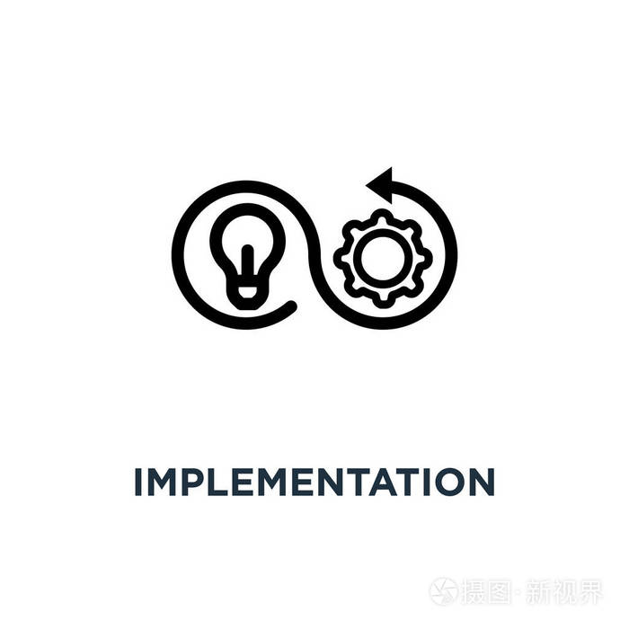 实现图标实施概念符号设计矢量图