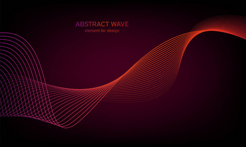 用于设计的抽象波元。 数字频率轨道均衡器。 风格化的线条艺术背景。 五颜六色的闪亮波与线条创造使用混合工具。 弯曲的波浪形平滑的