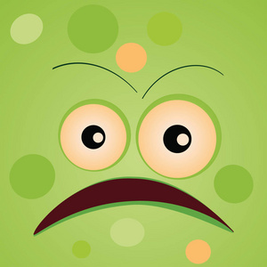 可爱的卡通怪物脸表达万圣节插图.照片