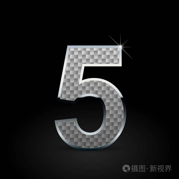 白色碳纤维数5黑色背景