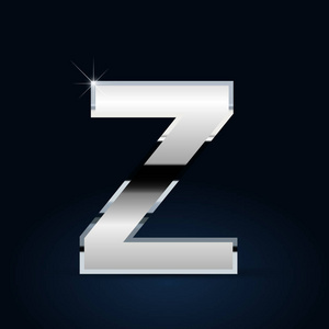 黑色背景的铬字母z大写照片