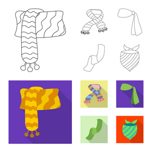 围巾和披肩符号的矢量设计。围巾和辅料的收藏向量插图
