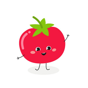 快乐卡通西红柿的矢量图解
