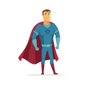 超人插画超级英雄-现代卡通人物人物多彩插画照片