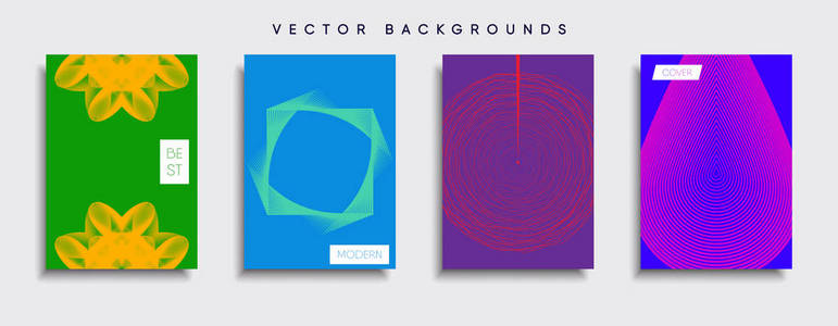 矢量封面设计。 未来的海报模板。 智能手机现代背景集。
