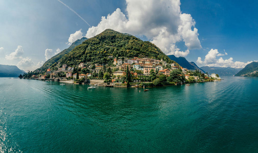 意大利科莫湖无人机空气 360 vr 虚拟现实无人机全景图