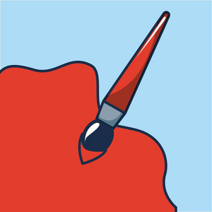 创意点子红刷颜料矢量图照片