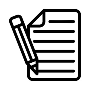 纸文件与笔平图标隔离白色背景矢量插图照片