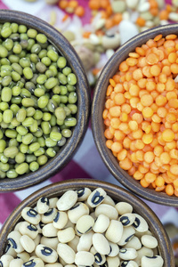  mixed raw legumes, background