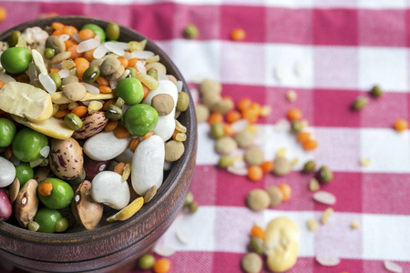  mixed raw legumes, background