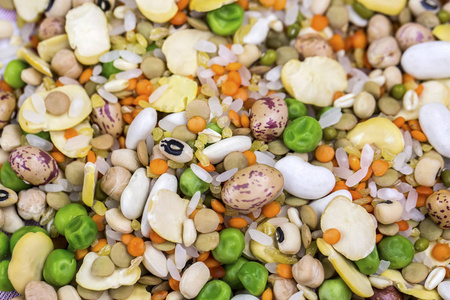  mixed raw legumes, background