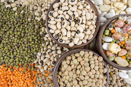  mixed raw legumes, background