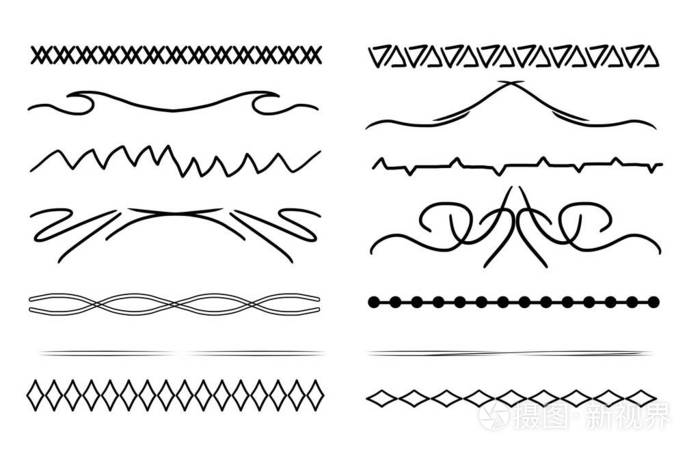 白色背景的黑色装饰边界线