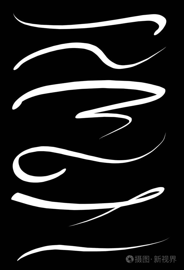 黑色背景上的白色笔画