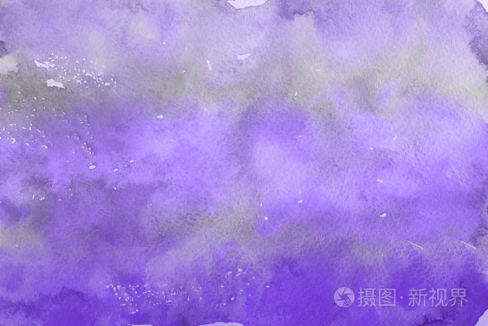 纸上的紫色水彩颜料抽象背景