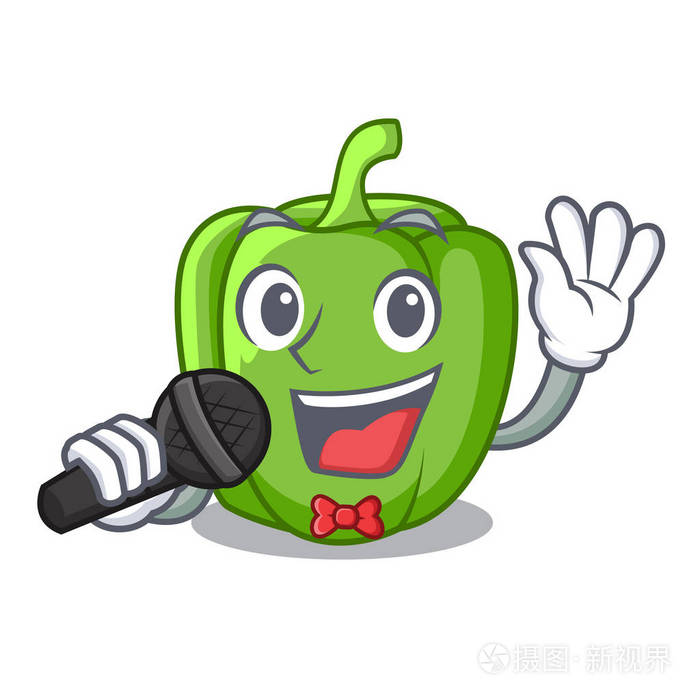 在厨房里唱动画片新鲜的青椒