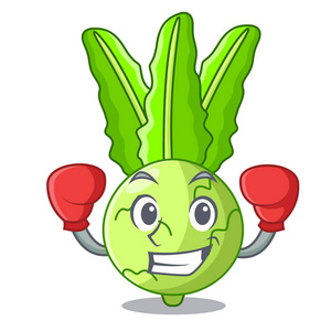 拳击卡通绿色大头菜市场照片