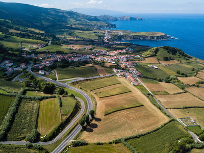 s eye view of the tea plantation in Maia on San Miguel island, A