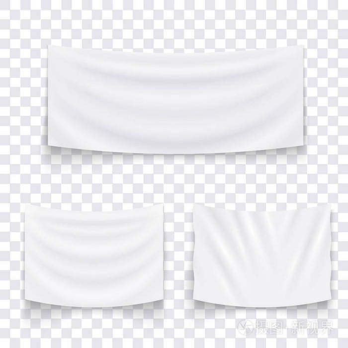 套悬挂空白纺织条幅空白标志模板矢量图