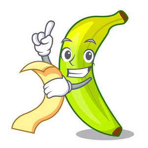 带菜单的有机水果绿色香蕉卡通