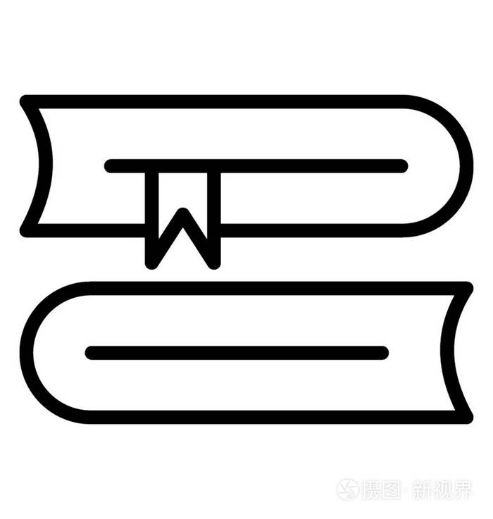 封闭式图书教育理念的线条图标设计