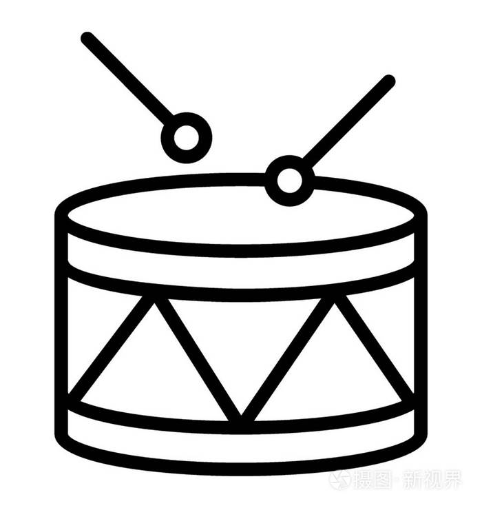 描绘鼓的乐器图标插画-正版商用图片13639m-摄图新视界