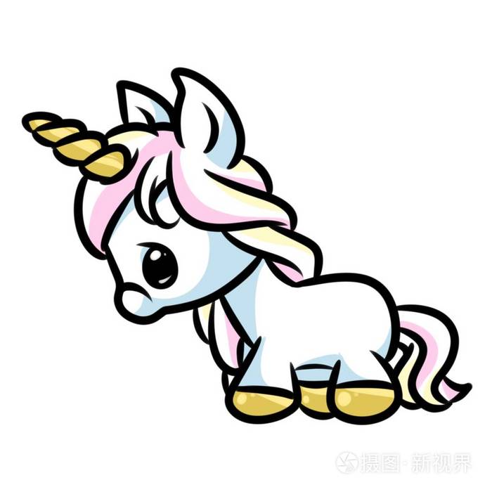 小独角兽卡通插图
