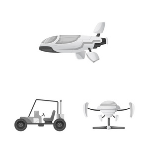 火星和空间标志的向量例证。集火星和行星矢量图标为股票