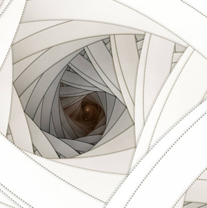 白色背景上的抽象数字分形螺旋艺术