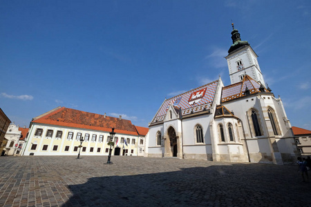 圣马克教堂可以追溯到2017年8月19日在萨格勒布克罗地亚的13世纪。