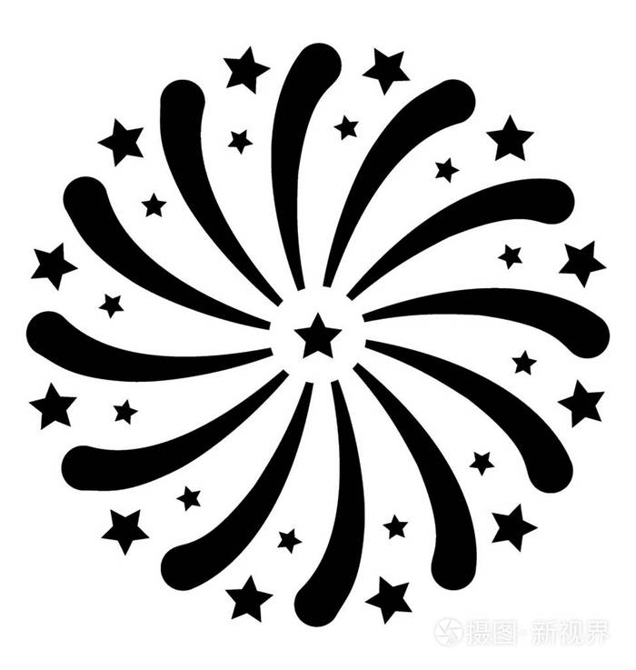 烟花庆祝固体矢量图标