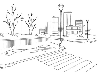 黑白街道图片-黑白街道素材-黑白街道插画-摄图新视界