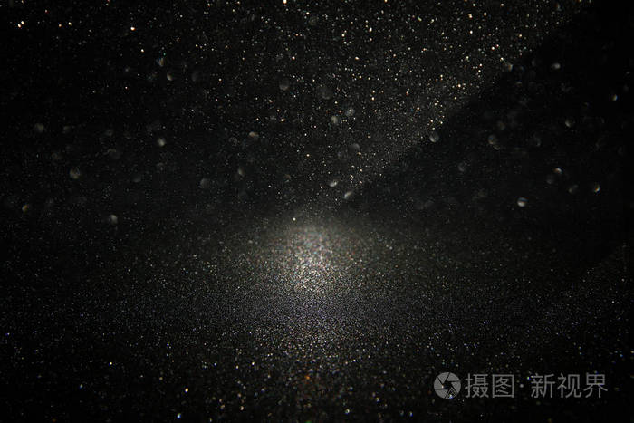 闪闪发光的老式灯光背景黑色和银色重点