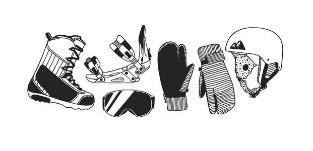 s Items. Winter Sport set wear, shoes, accessories, food, drink