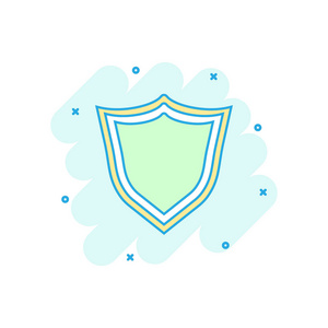 盾牌彩色的矢量图标图片