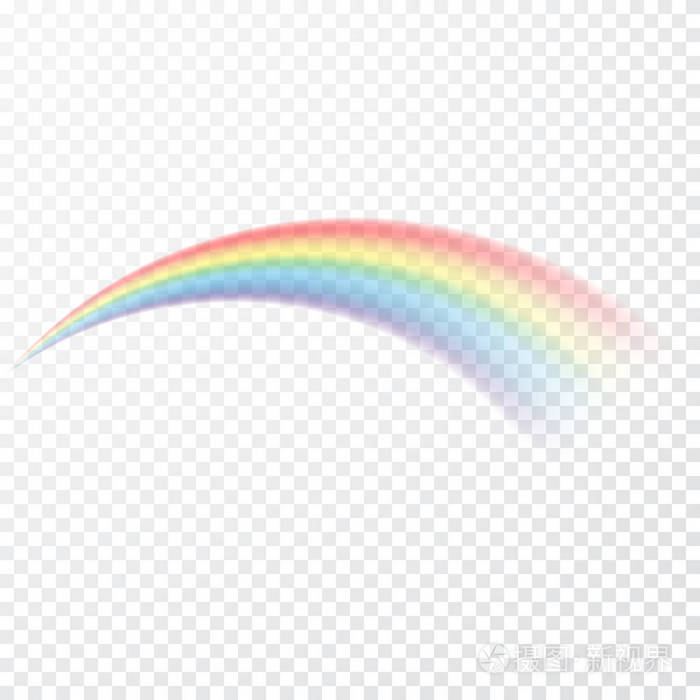 透明的彩虹矢量图在透明的背景下现实的讽刺