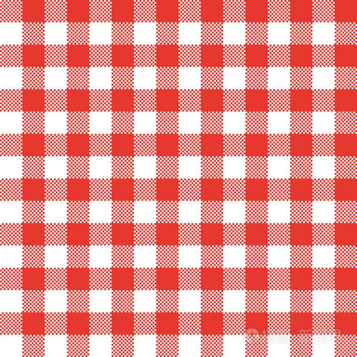 桌布格子红色方格矢量无缝图案纹理.