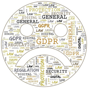 一般数据保护条例GDP R字云概念安全在白色背景。 欧盟的数据保护和隐私