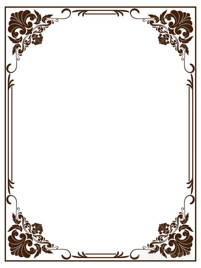 复古风格的装饰框架,美丽的丝状和复古边界的高级邀请卡或豪华证书上