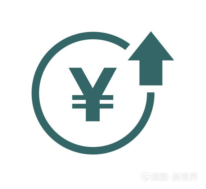 成本符号增加图标矢量符号图像隔离在背景上