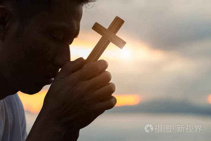 圣餐疗法祝福上帝帮助忏悔,天主教复活节借心祈祷. 基督教概念背景.