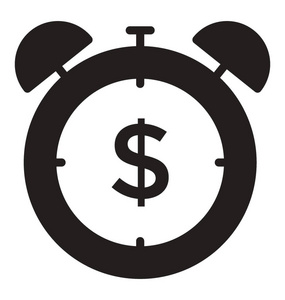 闹钟里面有美元标志，显示时间是金钱
