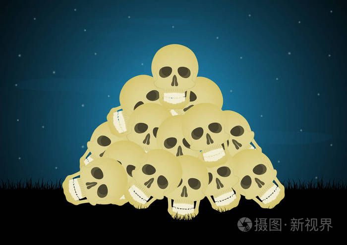 万圣节头骨堆矢量