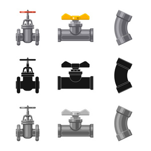 管子和管子标志的向量例证。用于 web 的管道和管线库存符号集