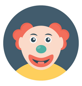 一个被称为奥古斯特小丑的白脸小丑插画